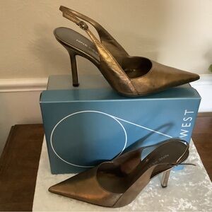 Nine West Bronze Brown Heels 8